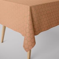 Dekostoff Baumwollstoff Waben Sechseck apricot gold metallic 1.40m