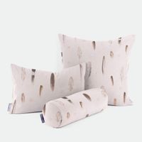 Dekostoff Halbpanama Digitaldruck Federn creme braun 1.40m Breite