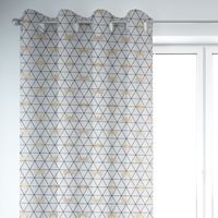Dekostoff Jacquard-Stoff Dreiecke weiß schwarz Libelle gold 1.40m