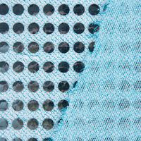 Kreativstoff Pailletten Lurex Stoff hellblau 6mmØ 1.1m Breite