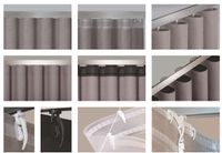 Gerster Newave Gardinenband Wellenband Taschenband volltransparent mit 2 Taschenreihen für 8cm Kette 80mm