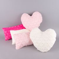 Magma Deko Kissen Fluffy Herzform mit Herzen rosa 40x35cm