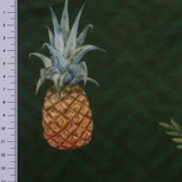Dekostoff Samt Tropical Ananas Vögel Blumen grün braun bunt 1.4m