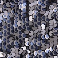 Faschingsstoff Chiffon Pailletten schwarz silbergrau blau 1.28m Breite