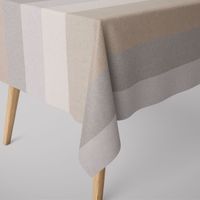 Dekostoff Dobby Streifen 9.5cm creme beige braun grau 1.40m Breite