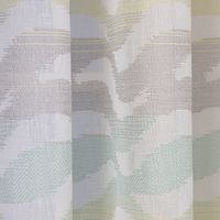 Fertiggardine Ösengardine Leinenoptik mit farbigem Wellenmuster weiß grün grau 140x245cm