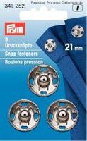 Annäh-Druckknöpfe MS silberfarbig 21 mm