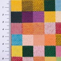 Dekostoff Doubleface Wendestoff Jacquard Kästchen Pixel bunt 1.4m
