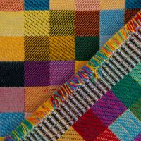 Dekostoff Doubleface Wendestoff Jacquard Kästchen Pixel bunt 1.4m