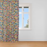 Dekostoff Doubleface Wendestoff Jacquard Kästchen Pixel bunt 1.4m