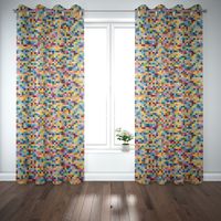 Dekostoff Doubleface Wendestoff Jacquard Kästchen Pixel bunt 1.4m