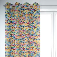 Dekostoff Doubleface Wendestoff Jacquard Kästchen Pixel bunt 1.4m