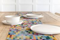 Dekostoff Doubleface Wendestoff Jacquard Kästchen Pixel bunt 1.4m