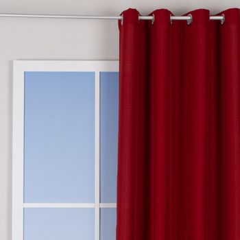 Ösenvorhang Brilliant Leinenoptik einfarbig rot 140x245cm