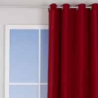 Ösenvorhang Brilliant Leinenoptik einfarbig rot 140x245cm