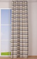 Ösenvorhang Jacquard Leinenoptik Chevronmuster weiß natur grau 135x250cm