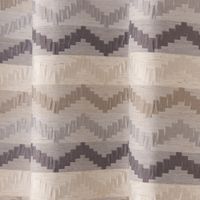 Ösenvorhang Jacquard Leinenoptik Chevronmuster weiß natur grau 135x250cm