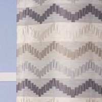 Ösenvorhang Jacquard Leinenoptik Chevronmuster weiß natur grau 135x250cm