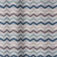 Ösenvorhang Jacquard Leinenoptik Chevronmuster weiß blau grau 135x250cm