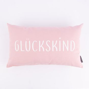 Magma Deko Kissen mit Aufschrift Glückskind altrosa 30x50cm