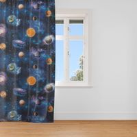 Dekostoff Digitaldruck Weltall Weltraum Planeten Erde blau bunt 1.40m