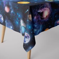 Dekostoff Digitaldruck Weltall Weltraum Planeten Erde blau bunt 1.40m