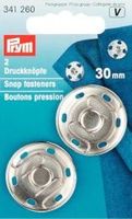 Prym 2 Annäh Druckknöpfe 30mm silberfarbig