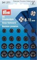 Prym 20 Annäh Druckknöpfe MS schwarz 6-11mm