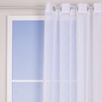 Ösengardine Leinenoptik uni weiß 140x260cm