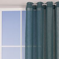 Ösengardine Leinenoptik uni petrol 140x260cm