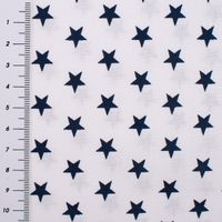 Baumwollstoff Sterne ca. 1x1cm weiß dunkelblau 1.40m Breite