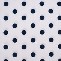 Baumwollstoff Punkte groß Ø 7mm weiß dunkelblau 1.40m Breite