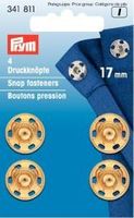 Prym 4 Annäh Druckknöpfe MS 17mm goldfarbig