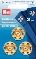 Prym 3 Annäh Druckknöpfe MS 21mm goldfarbig