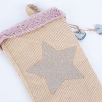 Weihnachtssocke Cordstoff mit Anhänger 40cm