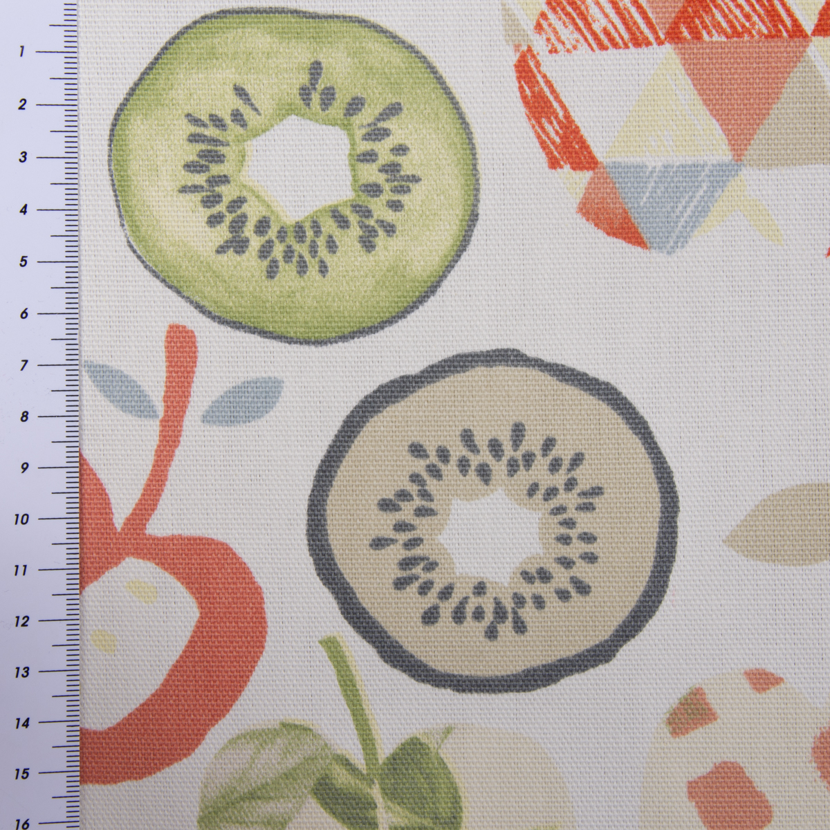 SCHÖNER LEBEN. Tischläufer Bramley Apfel Kiwi weiß rot grün beige