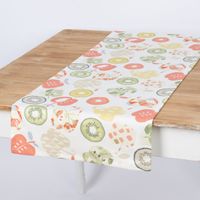 SCHÖNER LEBEN. Tischläufer Bramley Apfel Kiwi weiß rot grün beige