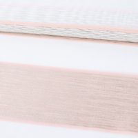 Gardinenstoff Dekostoff Voile Streifen grob Glanz creme beige rosé gol