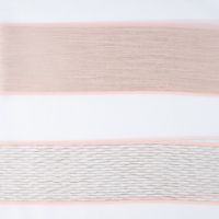 Gardinenstoff Dekostoff Voile Streifen grob Glanz creme beige rosé gol