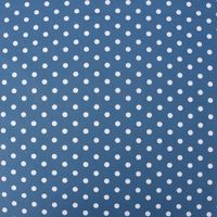 Baumwollstoff Punkte groß Ø 7mm jeansblau weiß 1.40m Breite