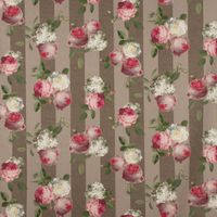Outdoorstoff Dralon Streifen Hortensien hellgrau grün pink weiß 1.40m
