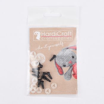 HardiCraft Sicherheitsaugen 10 Stück Kunststoff schwarz 6mm