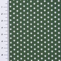 Baumwollstoff Mini Sterne dunkelgrün weiß 1.40m Breite