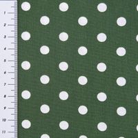 Baumwollstoff Punkte groß Ø 7mm dunkelgrün weiß 1.40m Breite