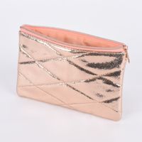 Mäppchen mit Rautensteppung rose-goldfarbig glänzend 21x14.5cm