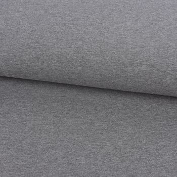 Baumwolljersey Jersey einfarbig mittelgrau meliert 1.60m Breite