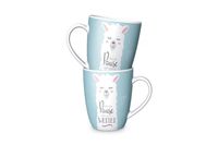 La Vida Porzellan Tasse Lama Kurze Pause hellblau weiß 250ml
