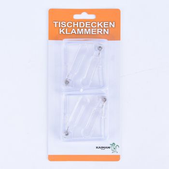 Tischdeckenklammern 4er Set Kunststoff klar 5x5cm