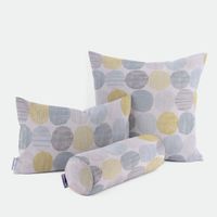 DekostoffBaumwollstoff Stones Steine Kreise mineral blau grau 138cm