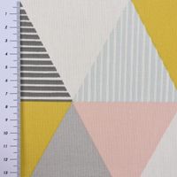 DekostoffBrio Dreiecke Sorbet rosa senf blau grau 138cm